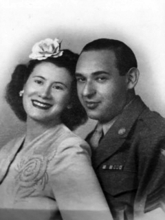 Anita and Nathan Katz on their wedding day, 1943.